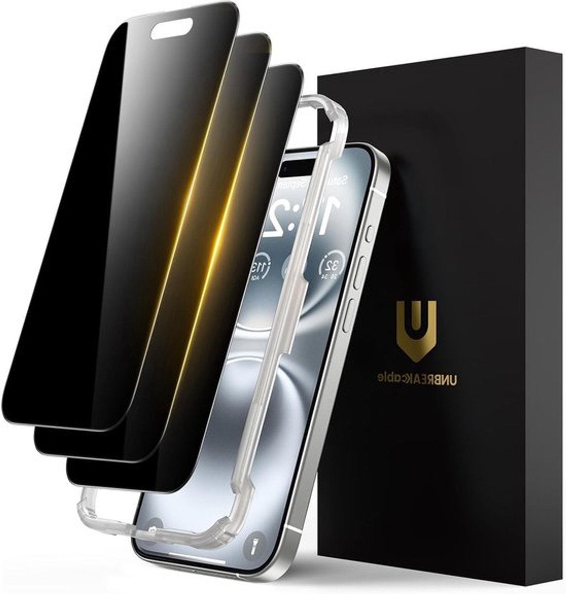 Privacy Screen Protector voor iPhone 16 Plus - Schokbestendig Tempered Glass, Anti-Spionage, Eenvoudige Installatie - 3 Stuks voor 6.7 inch toestel
