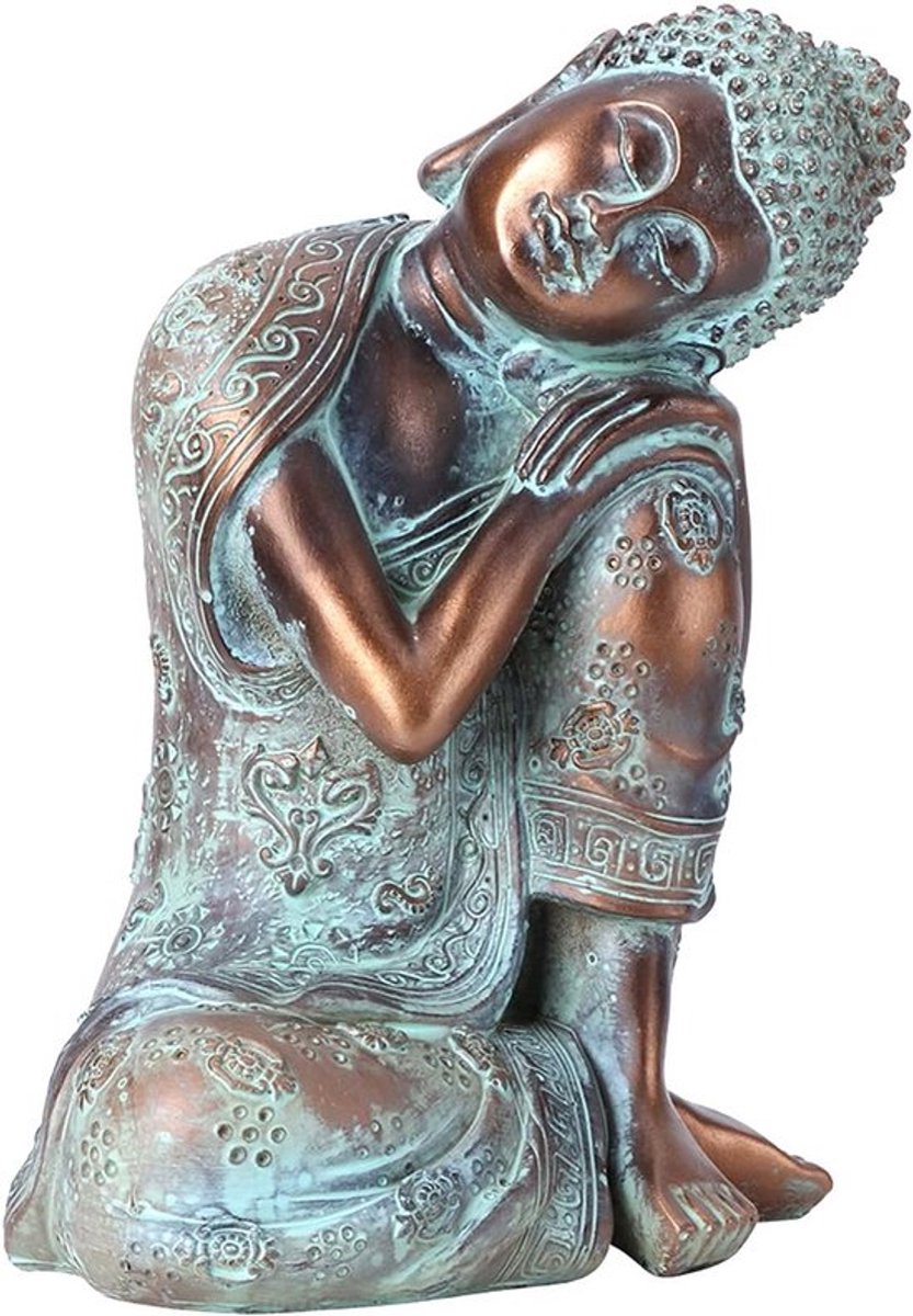 Handgeschilderde Boeddha Beeld in Zuidoost-Aziatische Stijl voor Meditatie en Yoga Decoratie, Zen en Hindoeïstische Sculptuur