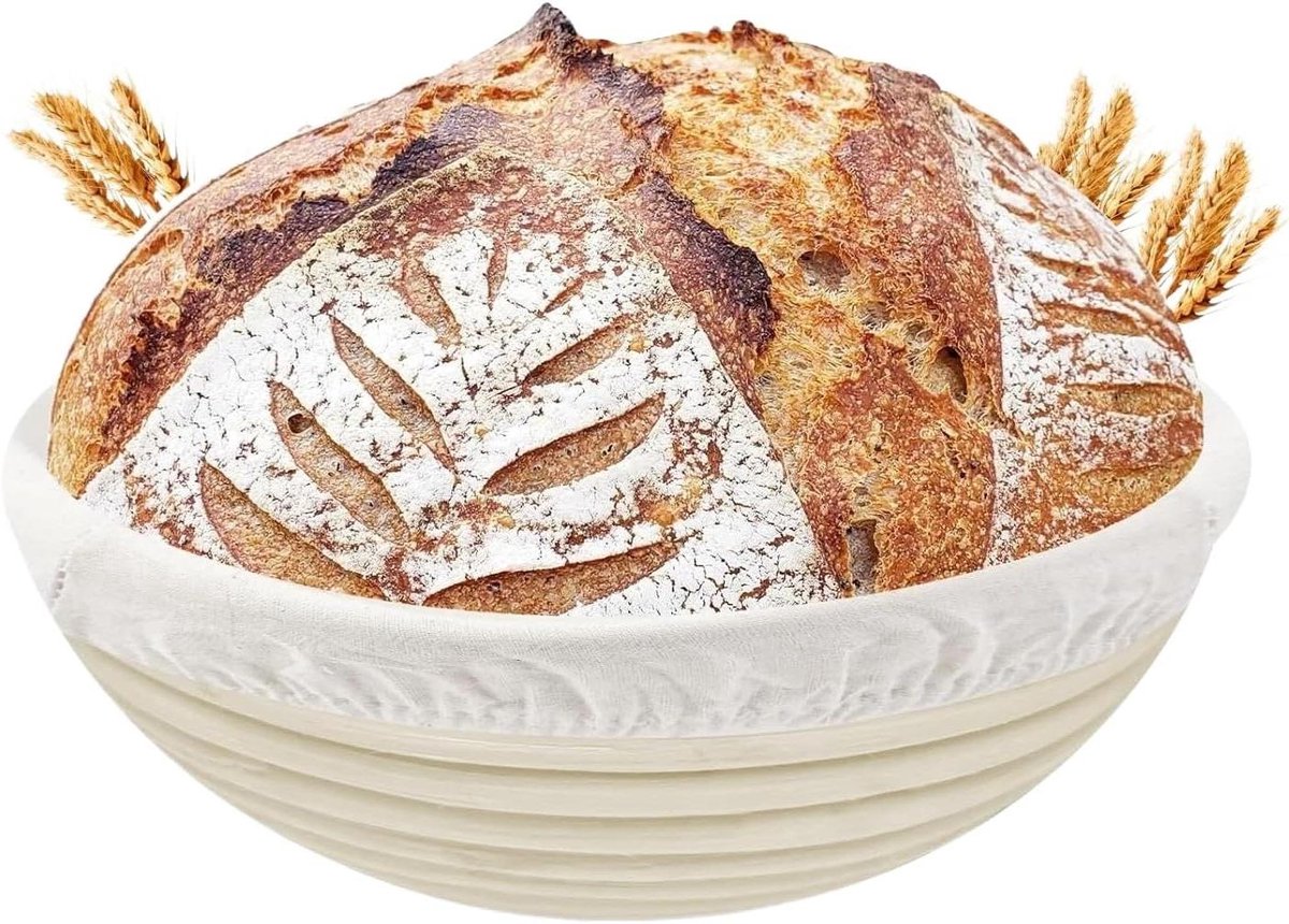 Rijsmand Brood - Banneton Gistmand - Brood Bakken - Handgevlochten Rotan - 23 cm - Beige