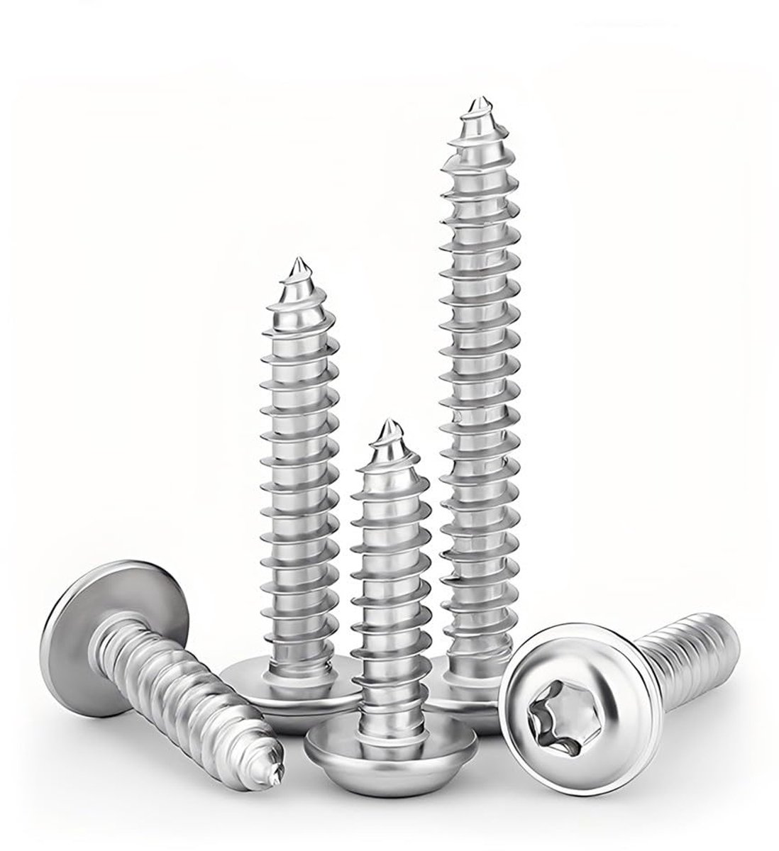 SnelShoppen - M3 x (10-20 mm) Platte Kop Houtschroeven Torx - Zelftappende Schroeven met Schijf - Roestvrij Staal A2 V2A - 20 Stuks voor Binnen- en Bu