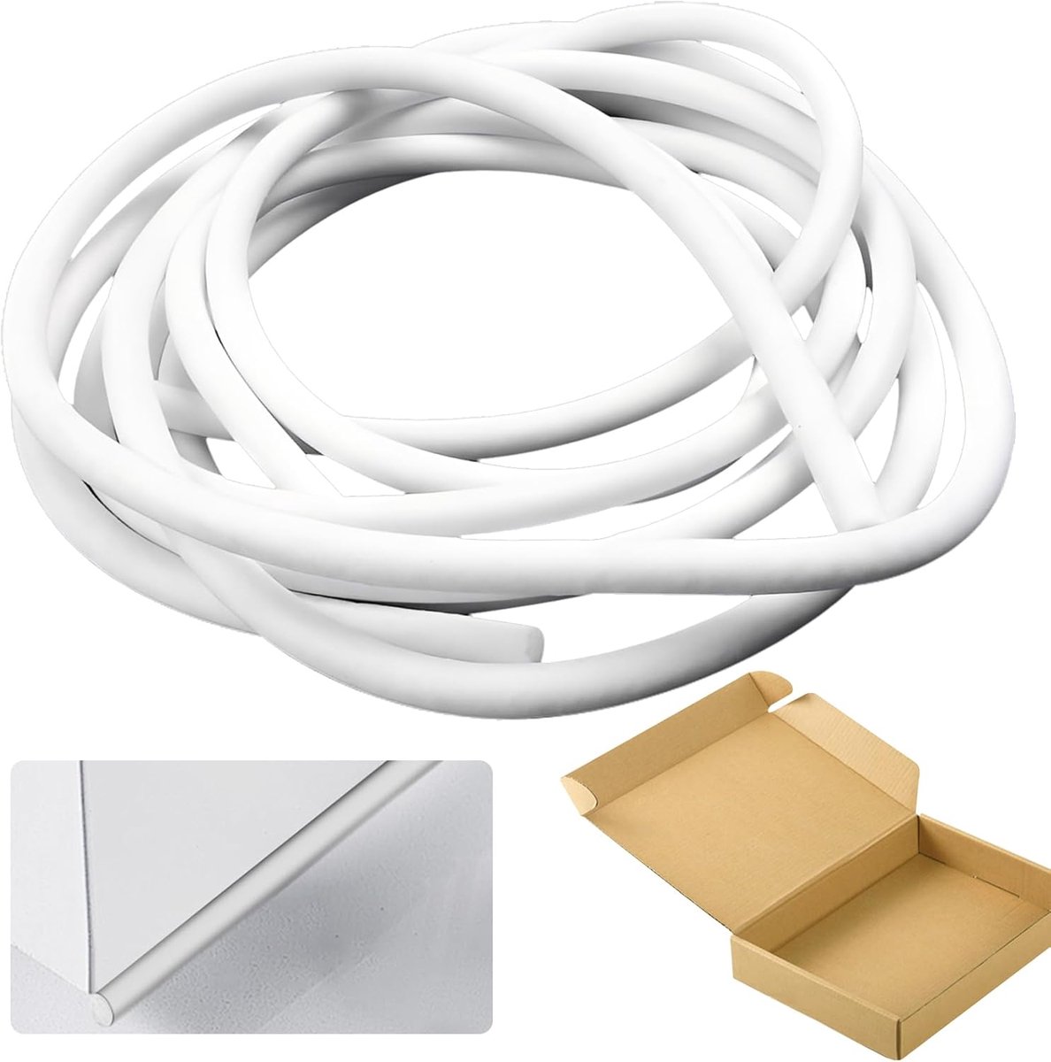 5 m Round Joints, Diameter 15 mm Seal, Foam Round Cord, Silicone Round Sealing Cord for Joints, White Joint Seal - ShopVlot