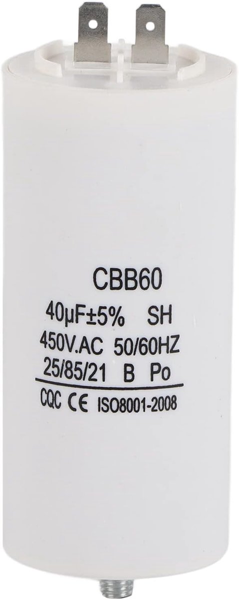 SnelShoppen - CBB60 Pomp Condensator 450V 40uf Voor Wasmachine - Hoogwaardige Capacitor Voor Waterpompen, Koelkasten en Meer - Inclusief Vouwdoos