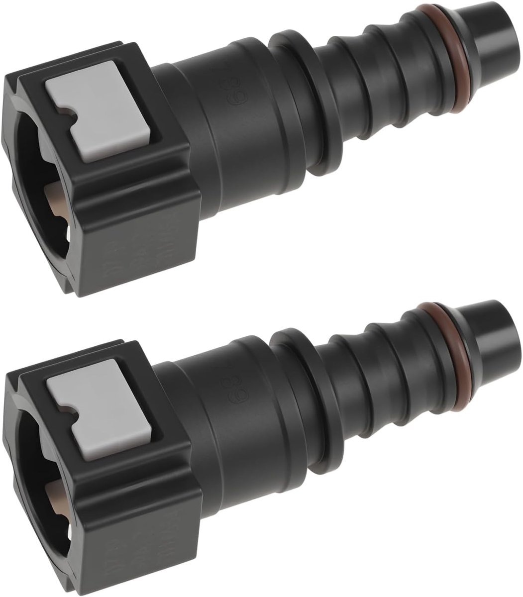 SnelShoppen - 2 Stuks 5/16 tot 3/8 Inch Rubber Slang Brandstoflijn Snelle Aansluitstukken Recht Barb Adapter