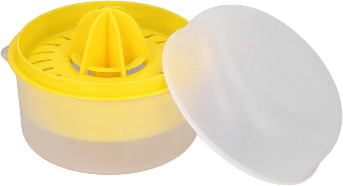 Citroenpers Sapcentrifuge - Handpers Dooierafscheider - Vruchtensap Maken - 2-in-1 Ontwerp - 13 x 13 x 11 cm - Wit
