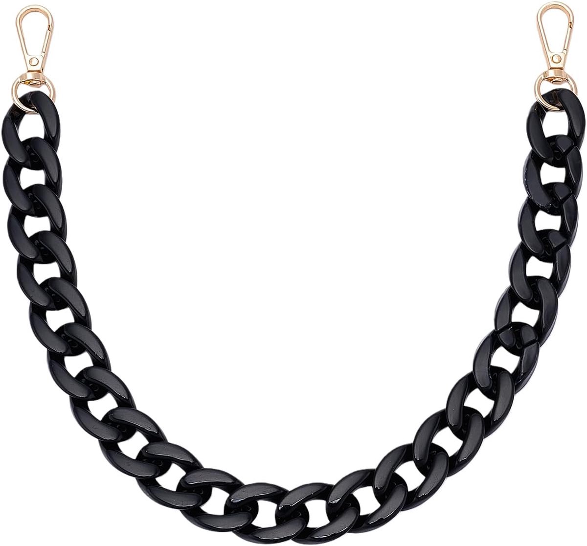 Zwarte acrylketting 45 cm, zaksizeable
