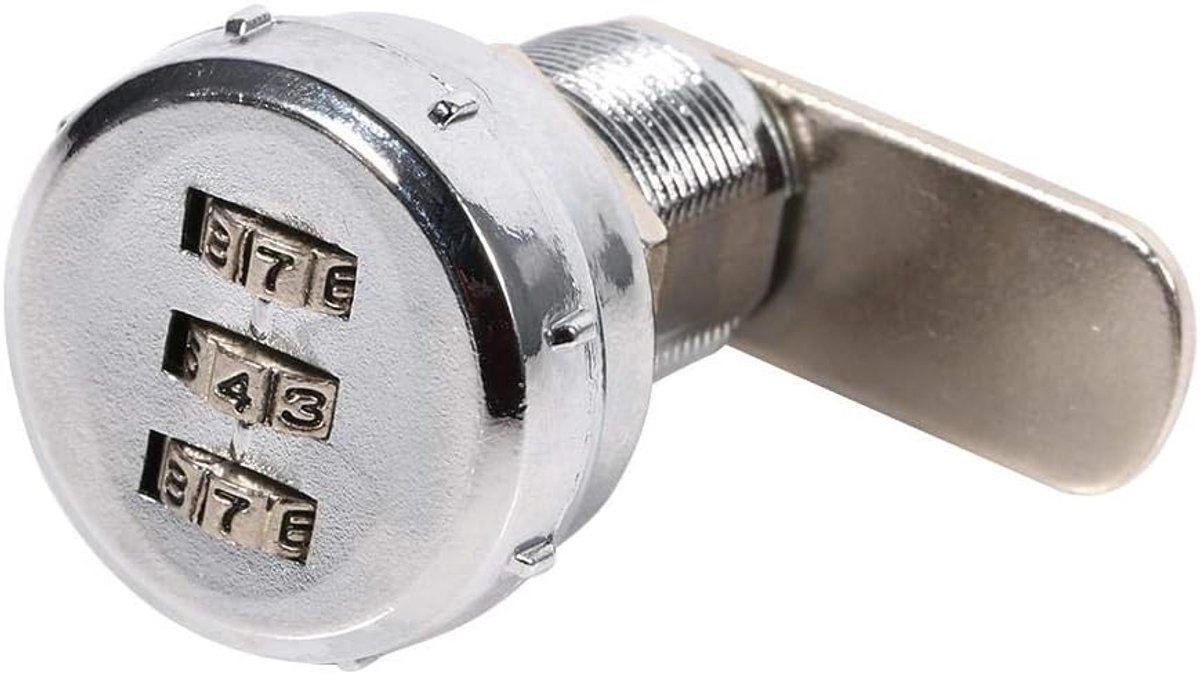 SnelShoppen - 3 Cijfer Combinatie Deurslot Zink Legering Zilver Handige Kast Beveiliging Wachtwoord Code Slot Voor Huishoudelijke Kasten
