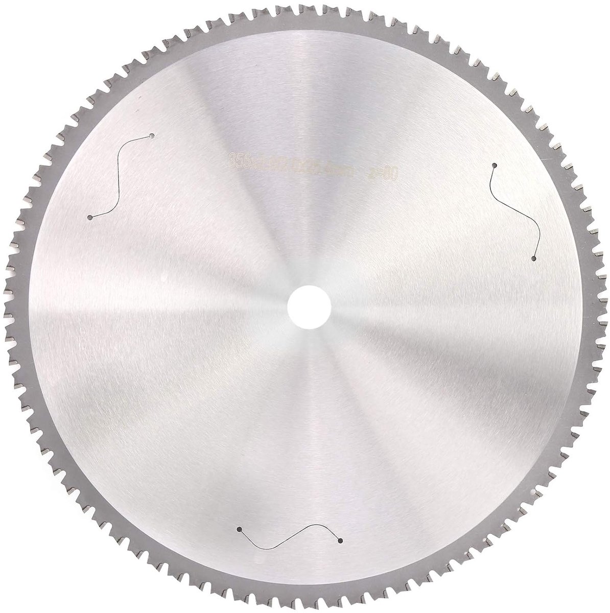 SnelShoppen - Metaalsnijschijf 80 Tanden Cirkelzaagblad, Hoogwaardig Staal, 355 x 2.6 x 2.0 x 25.4 mm, Professioneel Gereedschap voor Houtbewerking en