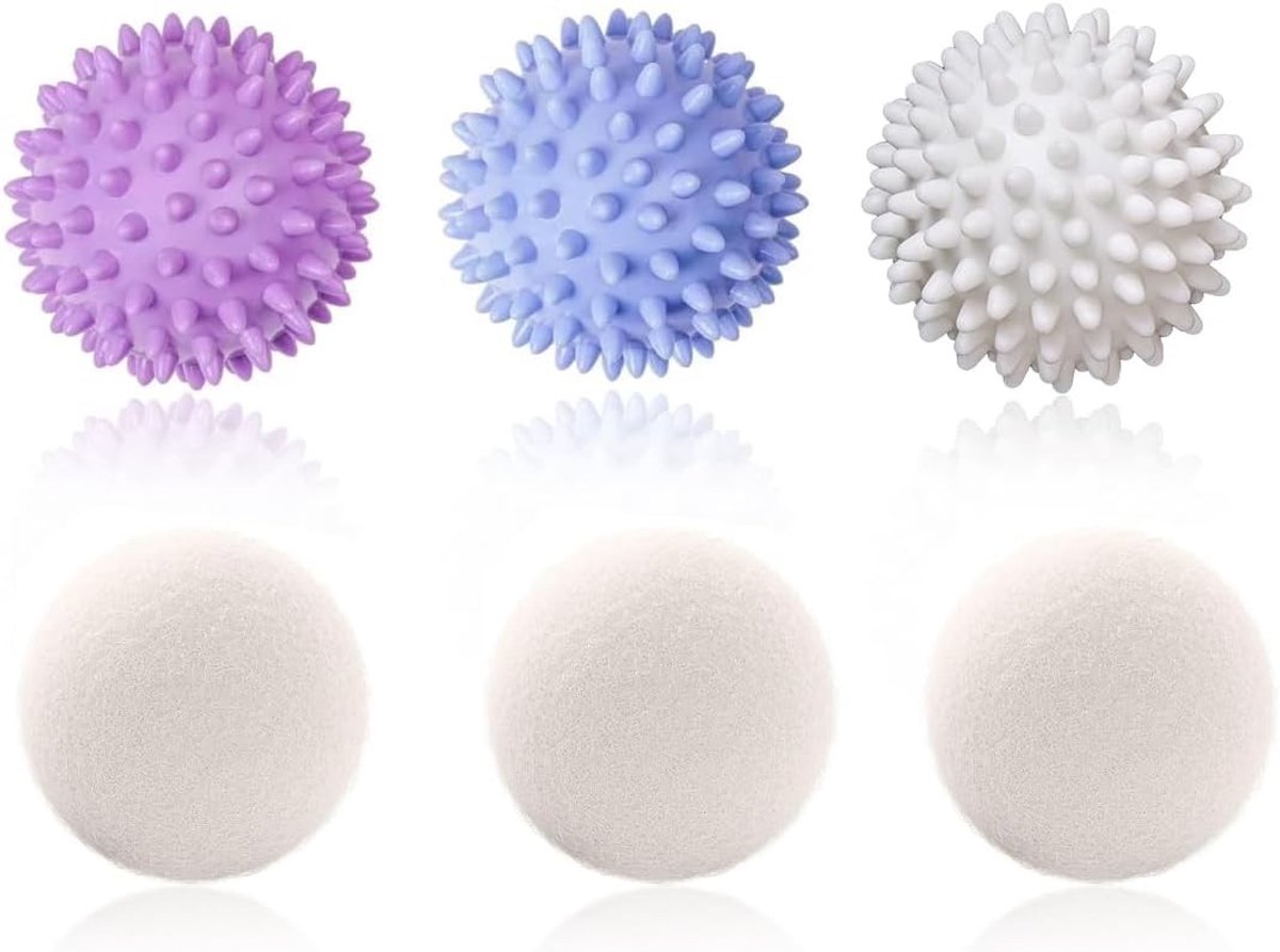 Ballen voor Wasdroger - Wit - 6 cm - Herbruikbare Drogerballen van Hoogwaardig PVC - Voor Sneller Drogen