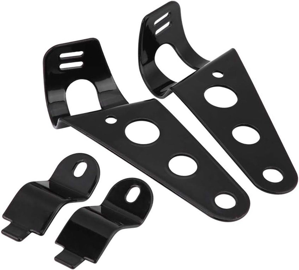 SnelShoppen - Headlight Holder Motorfiets Verlichting 2x Vorkhouder 28-34mm Roestvrijstaal Zwart - Vervangingsonderdeel Voor Motoren