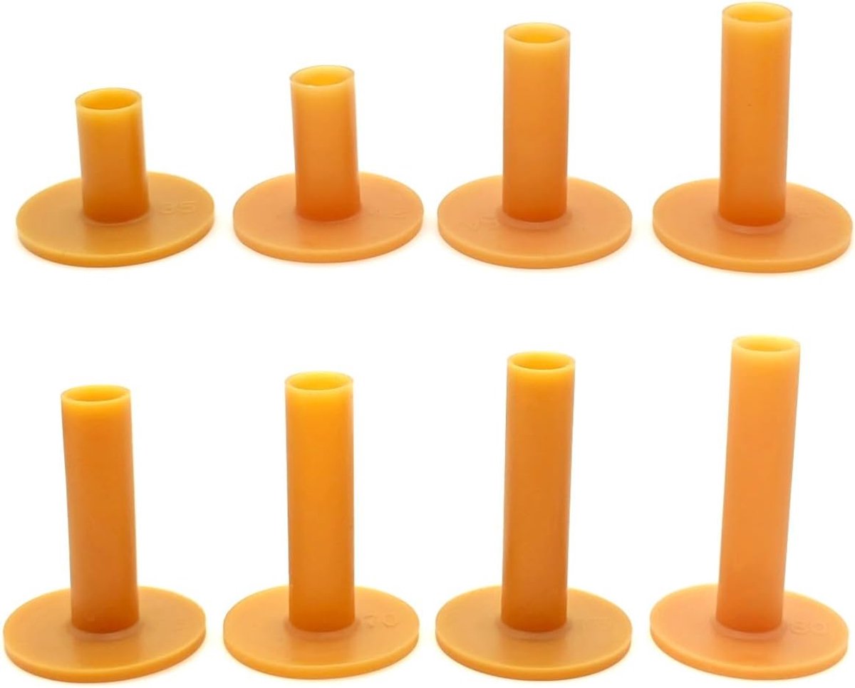 SnelShoppen - 8x Zachte Rubber Golf Tees in Diverse Hoogtes voor Golf Training, Duurzaam Golfbal Houder, Winter Tees voor Binnen Buiten, 35-80 mm