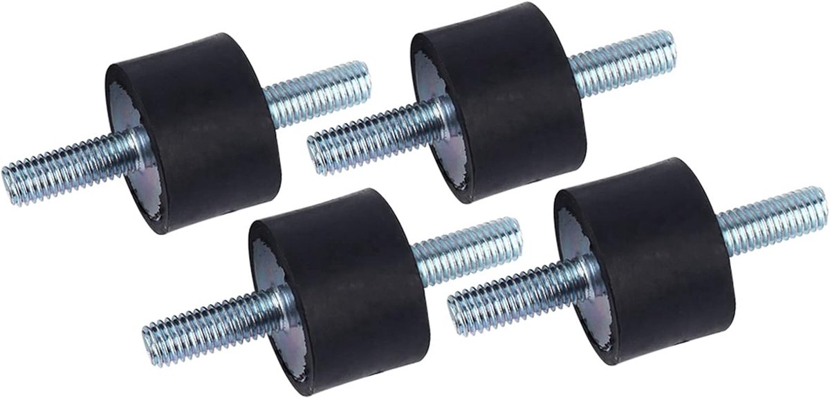 SnelShoppen - 4 Stuks M8 30 * 20 Schokdempers en Anti-Vibratie Rubber Dempers voor Compressoren, Diesel- en Benzinemotoren, Waterpompen