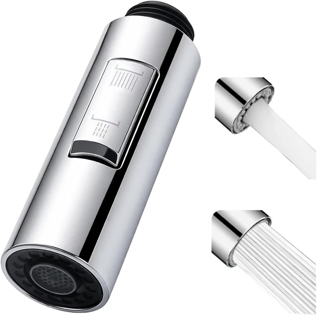 SnelShoppen - 3 Modi Douchekop Keukenkraan Vervanging Uittrekbare Kraan Aerator Antispat Afwas Douche Aansluiting voor Keuken Badkamer