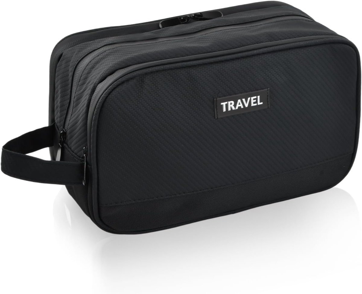 Large Capacity, Waterproof Toiletry Bag, 3 Layers, Separation of Moisture/Seco, PU Travel Bag, for Men and Women - ShopVlot
