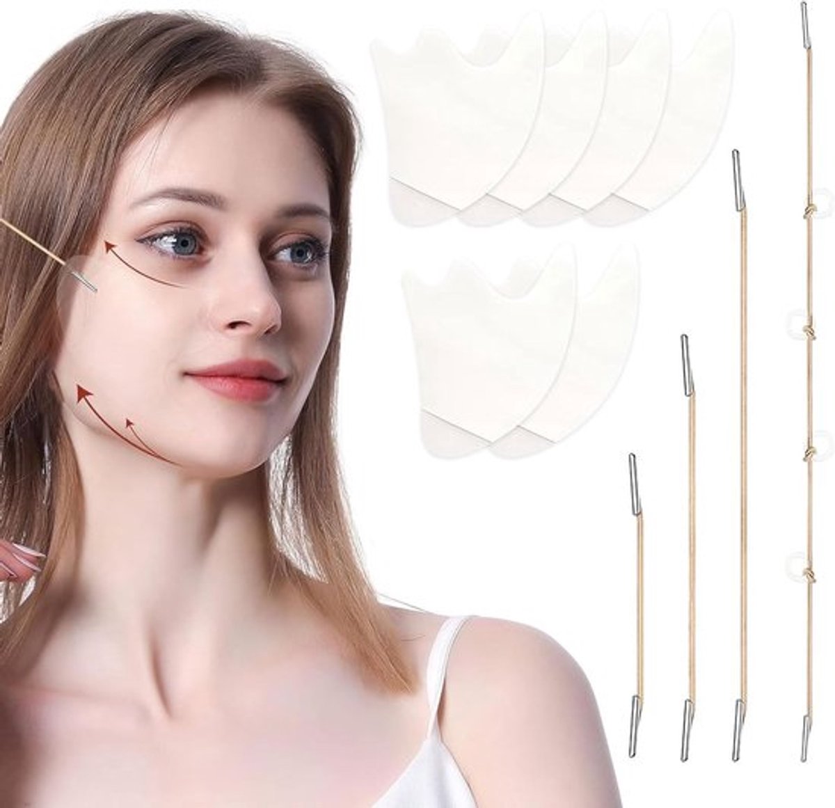 Effectieve Face Lift Tape voor het verminderen van een dubbele kin, het verstrakken van de huid en het verminderen van rimpels en verslapping tijdens make-up toepassingen
