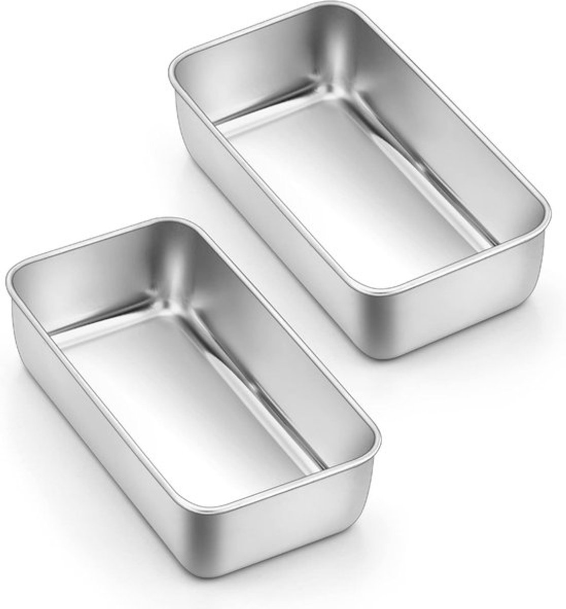 Set van 2 RVS Broodvormen Rectangular voor Perfecte, Luchtige Broden en Taarten - 23,5 x 12,7 x 6 cm, Gezond en Duurzaam, Vaatwasserbestendig