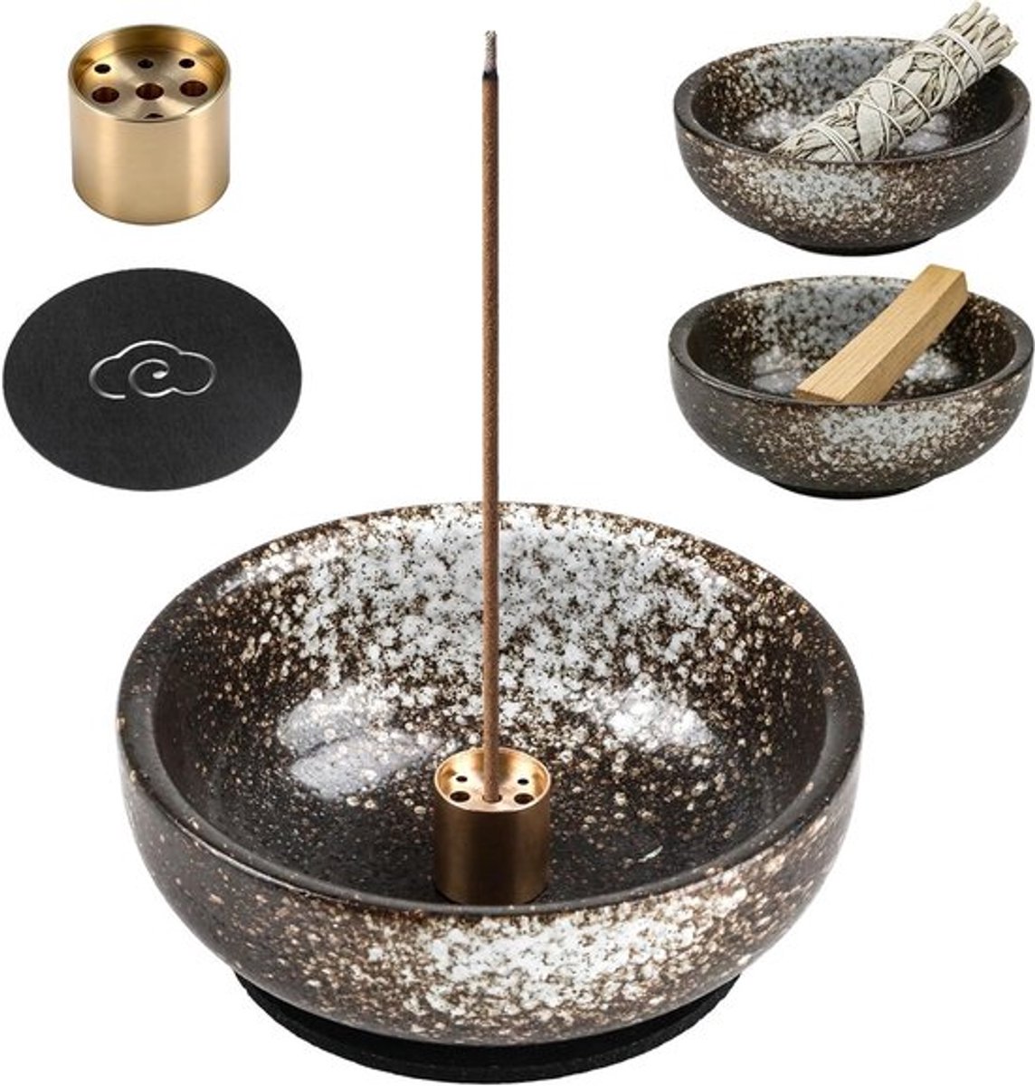 Elegante Wierookhouder met Afneembare Kom voor Wierookstokjes van Messing - Perfect voor Ontspanning en Meditatie