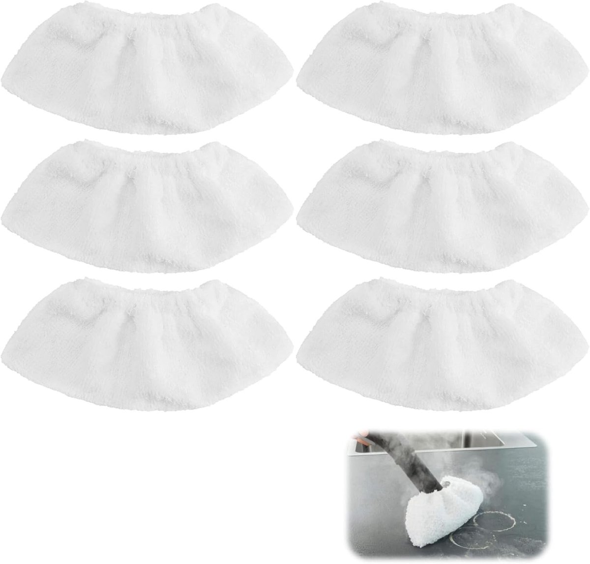 Microvezelpads voor Stoomreiniger - Wit - 19 x 8.5 cm - Vervangende Doeken voor Handstoomreinigers - Voor Diverse Stoomreinigers