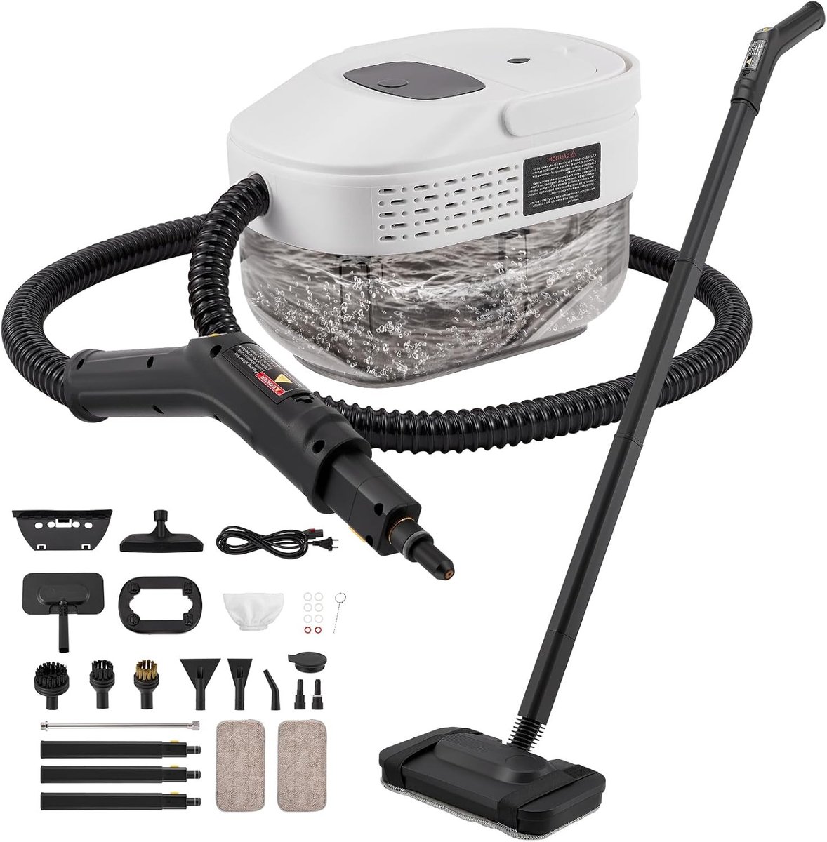 Stoomreiniger - Wit - 1,6 liter - 2500 W Handstoomreiniger met 3 Bar Druk - Voor Huishoudelijk Gebruik