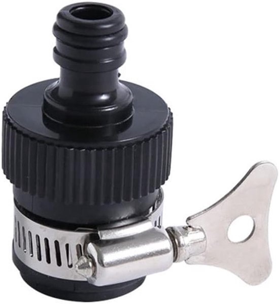 Universele Kraanadapter voor Tuinslang en Keuken, Rubber Connector met Metalen Klem, Geschikt voor Waterinlaten en Tuinieren