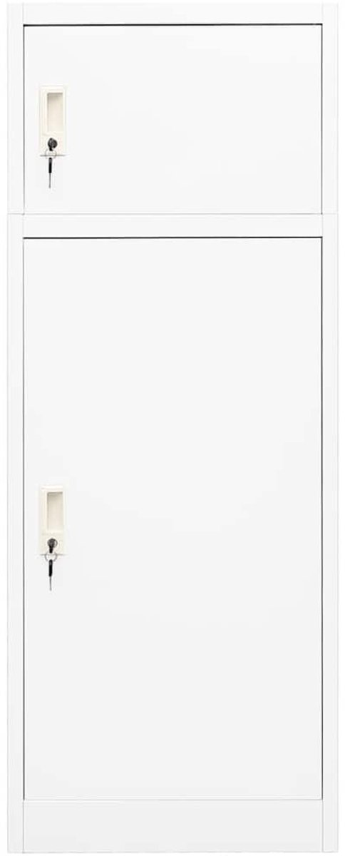 vidaXL - Zadelkast - 53x53x140 - cm - staal - wit van Vidaxl — afbeelding 3