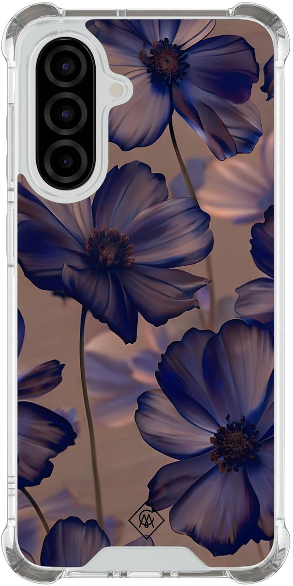 Casimoda® hoesje - Geschikt voor Samsung Galaxy A37 - Twilight Petals - Shockproof case - Extra sterk - TPU/polycarbonaat - Paars, Transparant