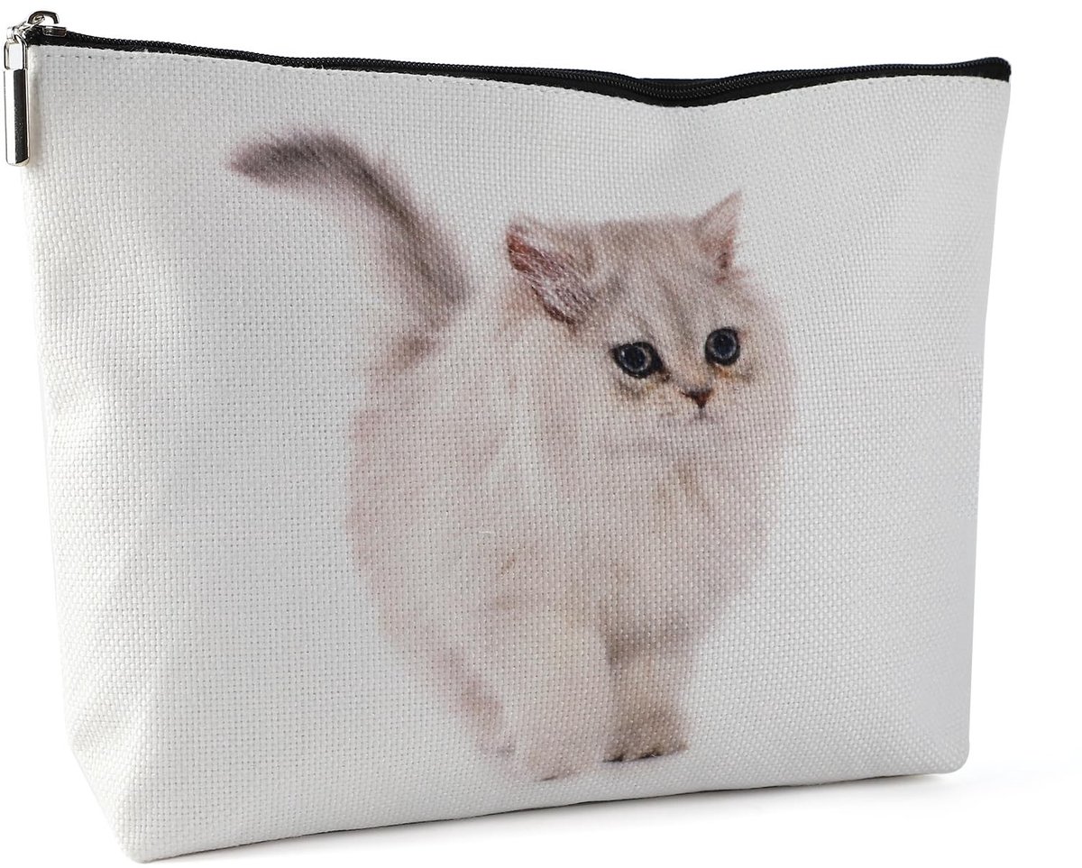 Solidchoice - Persoonlijke Make-up Tas voor Kattenliefhebbers, Met Rits