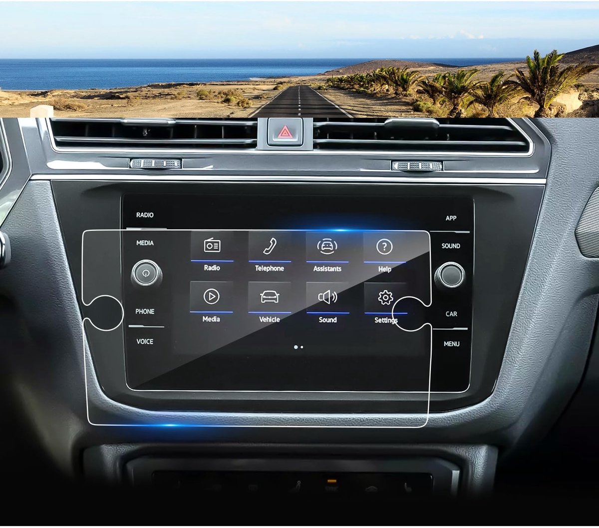 Solidchoice - Navigatie Beschermfolie voor VW Tiguan 2, Krasbestendig en Duurzaam