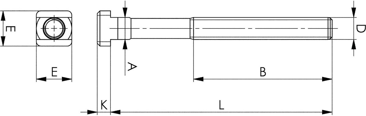 AMF T-Groefbout DIN 787 T-Groef 14 mm M12 Lengte 63 mm met moer en ring - 85753