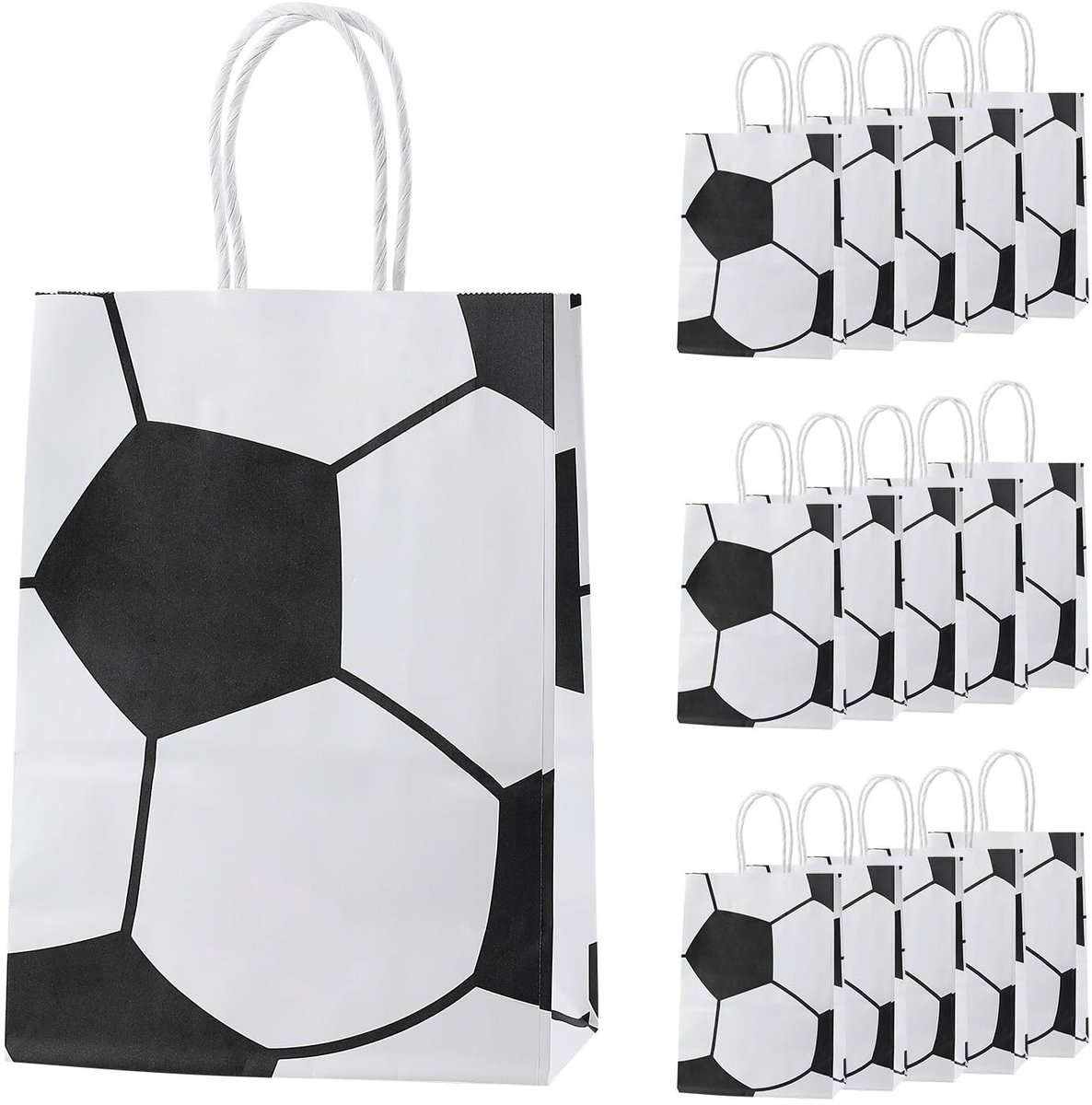 Solidchoice - Voetbalthema Papieren Feestzakjes, Set van 16