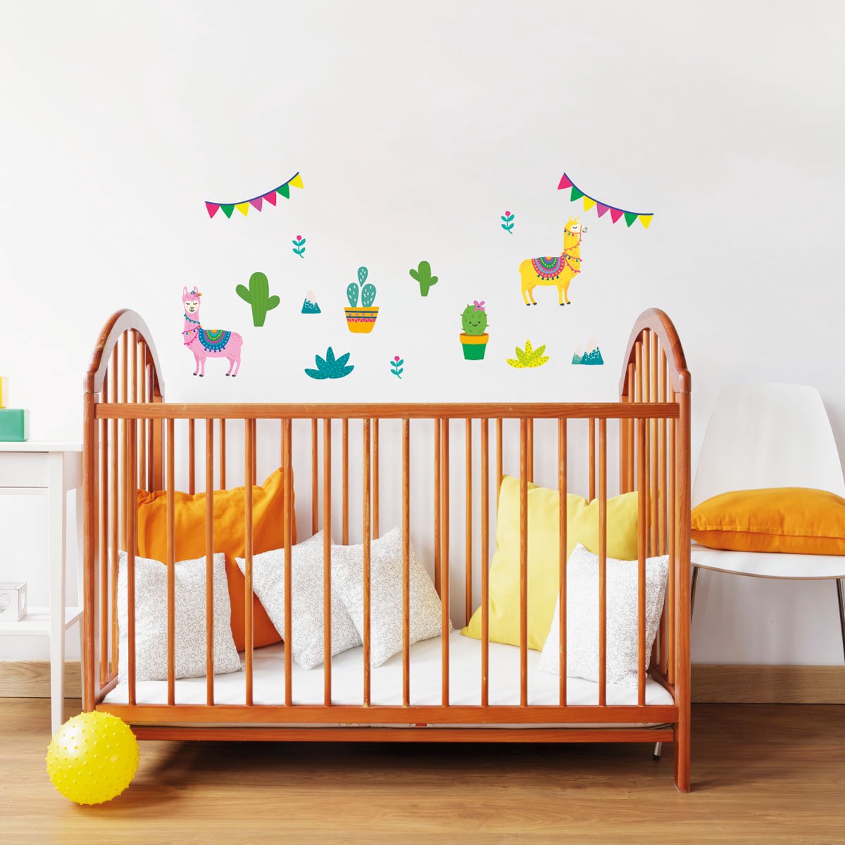 Ambiance Sticker Muurstickers - BERGLAMA'S - zelfklevende sticker met transparante achtergrond - 50x55cm Multi color