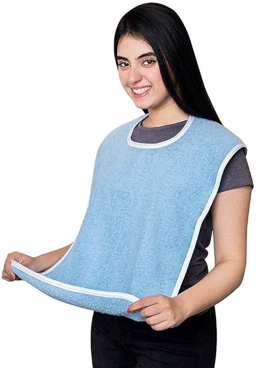 KZQ Wasbare vlekbestendige slabbetje voor volwassenen – beschermende kleding voor zorgverleners en zorginstellingen – 75x45 cm (1 stuk)