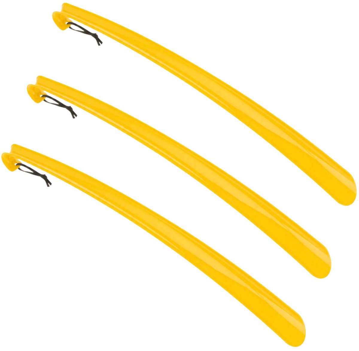 Benson Shoe Solutions Schoenlepel - 3x - 57 cm - kunststof - geel - met haak - instaphulp voor schoenen - extra lang