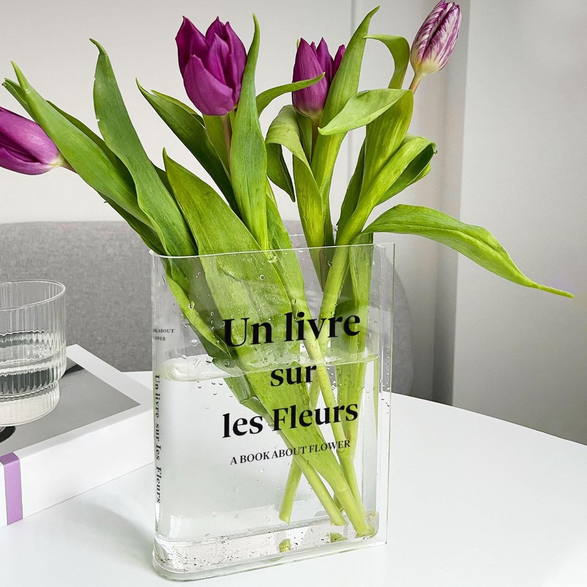 Solidchoice - Acrylaat Boekvaas, Transparante Bloemenvase in Boekvorm