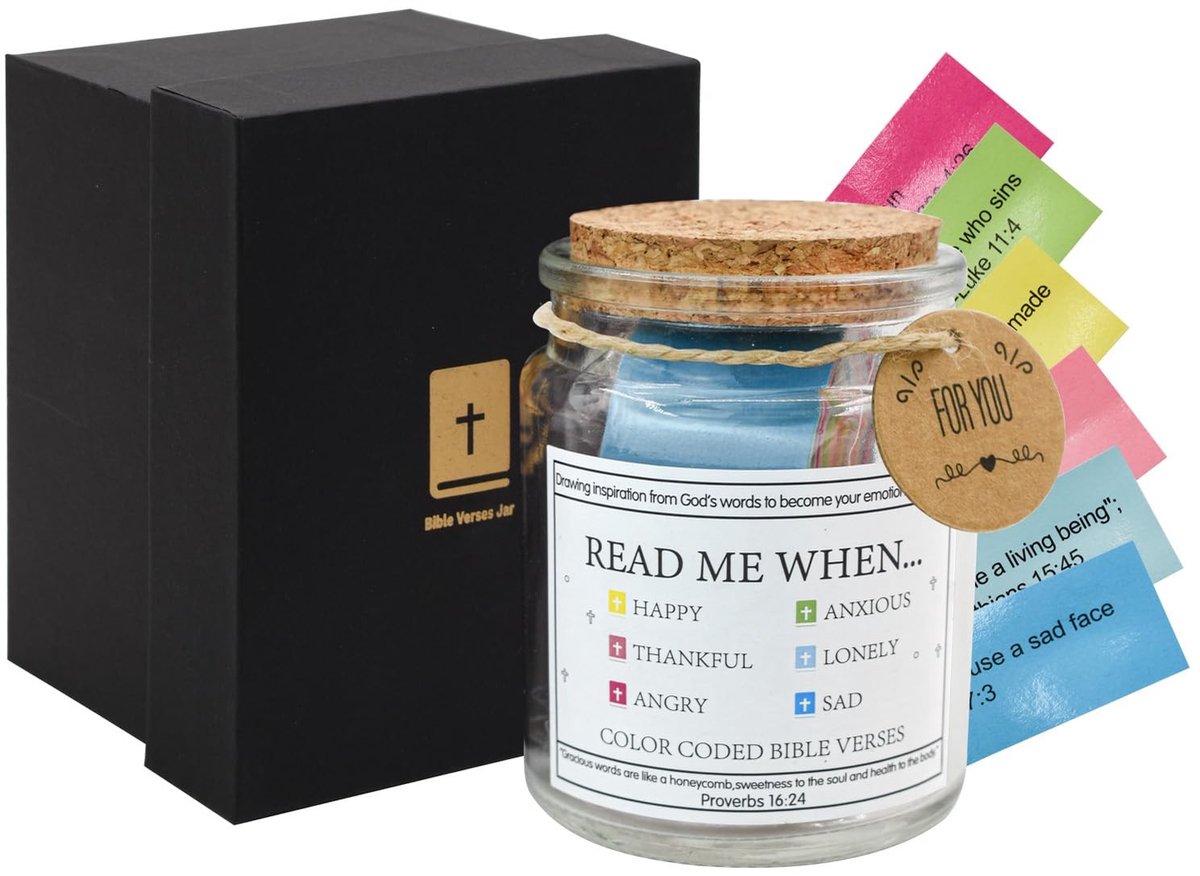 Solidchoice - Bijbelvers Pot met 96 Kleurgecodeerde Geschriften - Inspirerende Geschenken voor Vrouwen