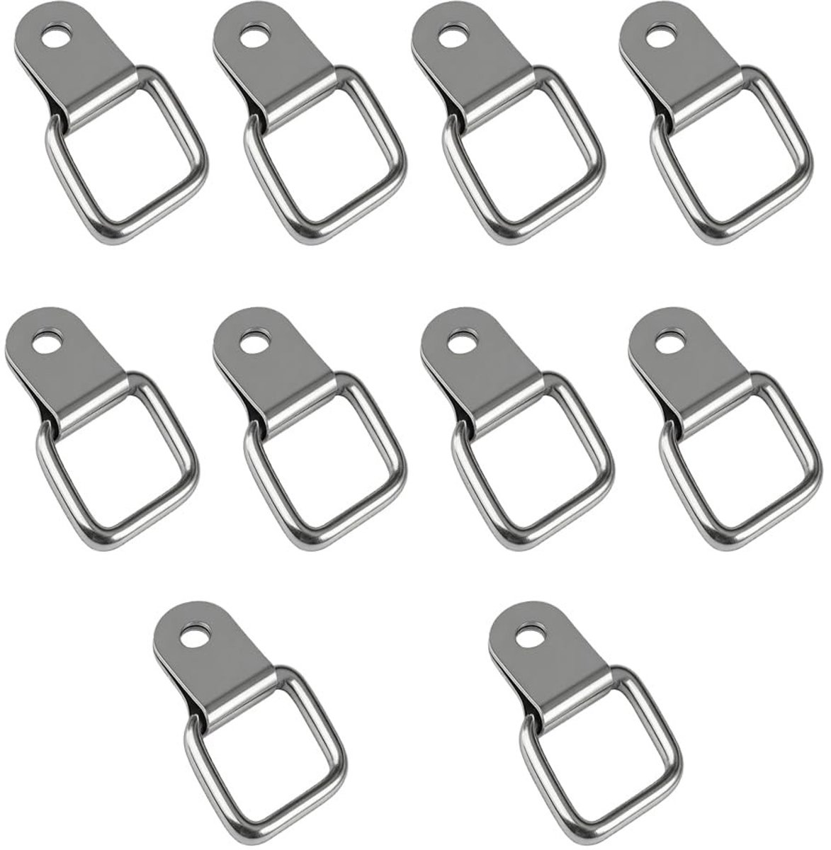 Solidchoice - 10 Stuks D-Ringhaken voor Veilige Lading Bevestiging en Sjorren