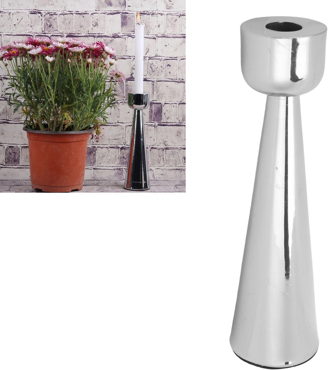 Solidchoice - Conische Kaarsenhouder van Gegalvaniseerd Metaal - Antislip en Wax Bescherming