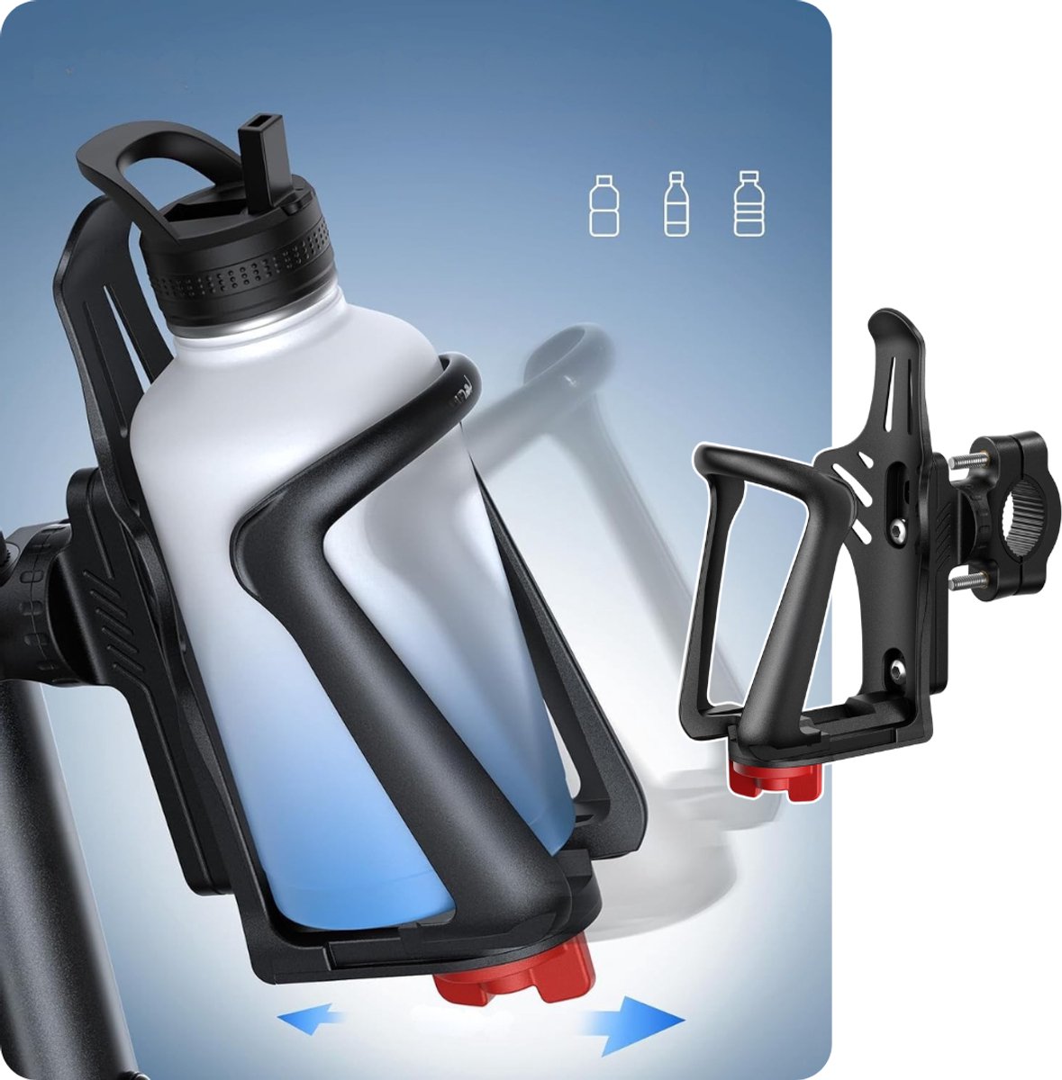 Zavio® Fietsbidonhouder – Universele Bidonhouder voor Fietsen - Zwart