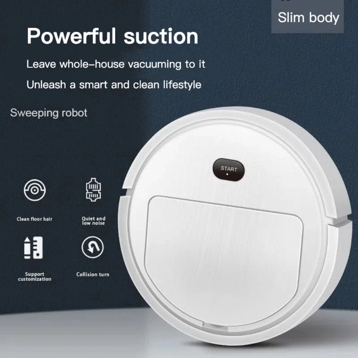 Smart robot stofzuiger met borstels en Veegdoek. 3 in 1.Zuigen, vegen en dweilen. wit (TR_ ZB230A)
