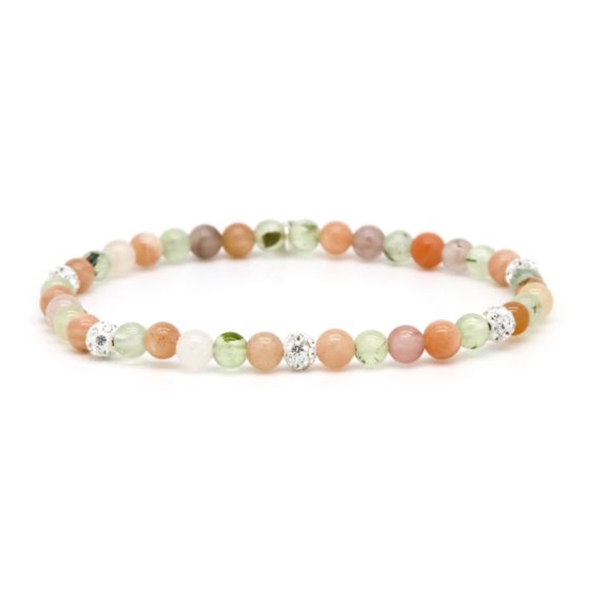 Karma Armband (Sieraad) Spiral Kyra XXS Elastic (white crystal) White