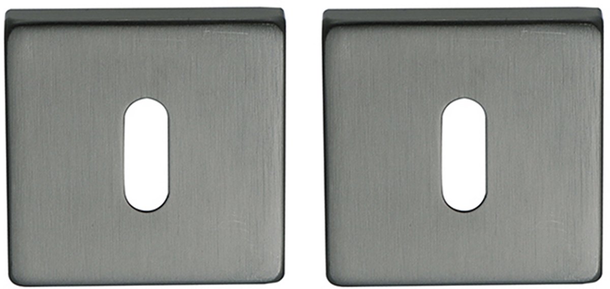 Sleutelrozet vierkant 53x53x8,9mm gun metal PVD gecoat