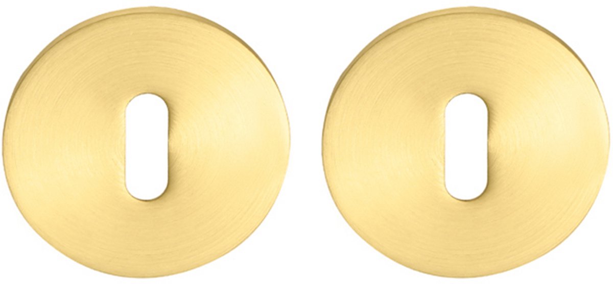 Sleutelrozet rond 55x3 mm ultra dunne rozet van 3mm mat goud PVD gecoat