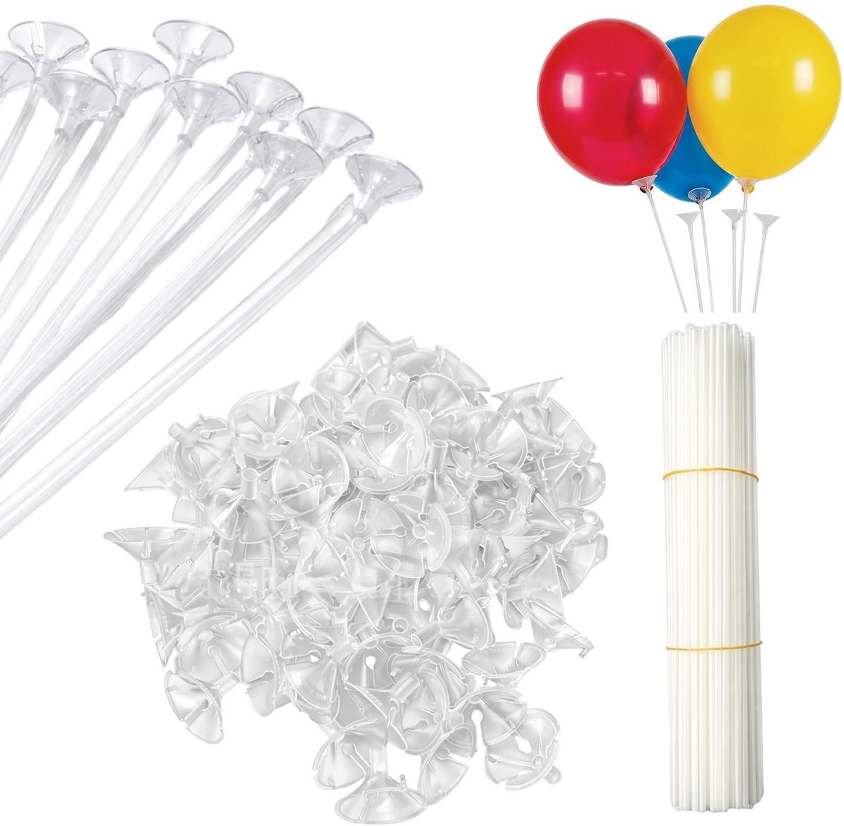 Solidchoice - Set van 100 Herbruikbare Ballonstaafjes voor Feesten en Verjaardagen