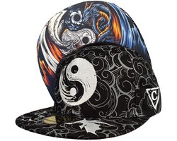 Capiche® Snapback – Yin Yang – Zwart/Wit – Verstelbaar met Druksluiting – Sportcap – Pet voor Heren