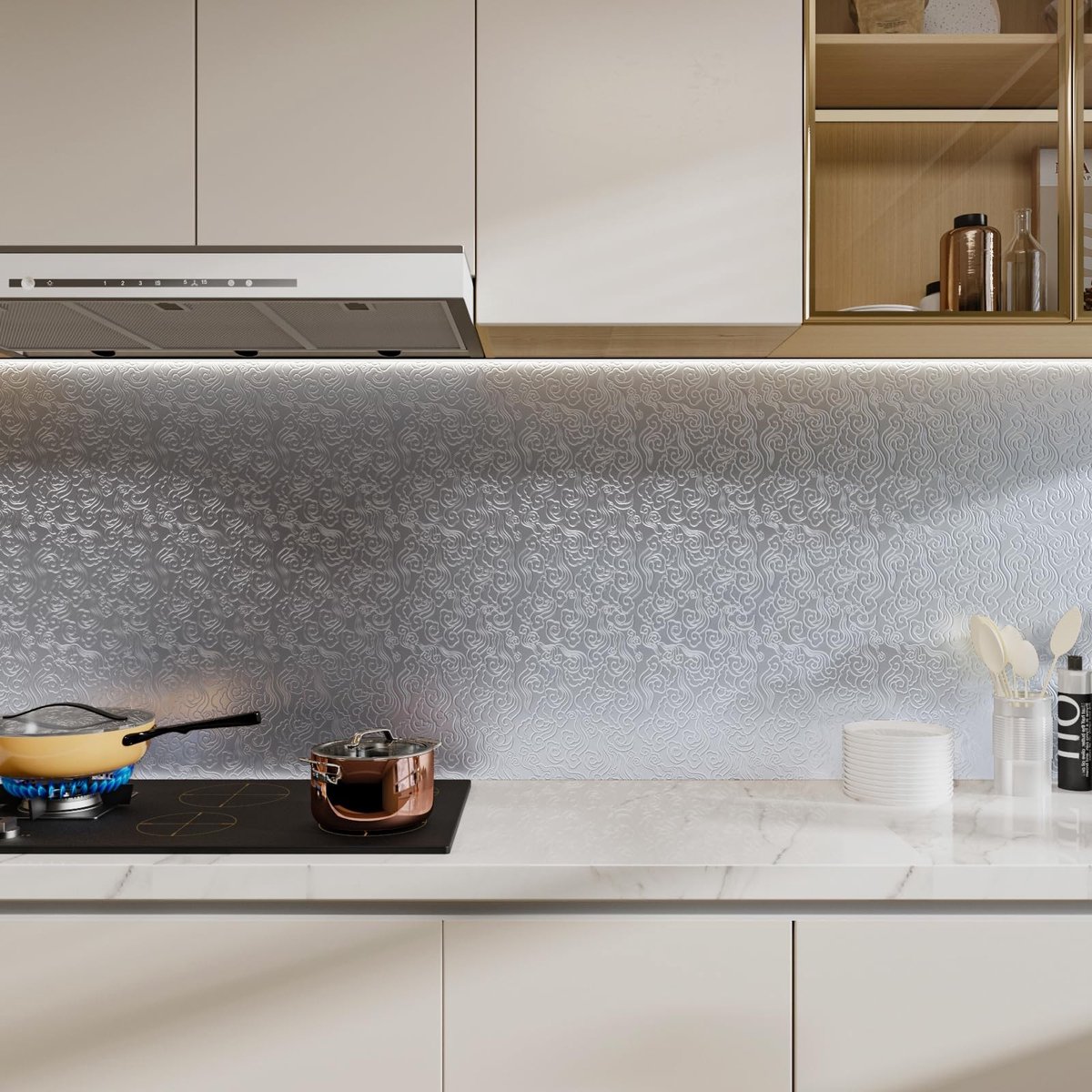 Solidchoice - Zelfklevend Behang Zilver Metallic 30cmx300cm
