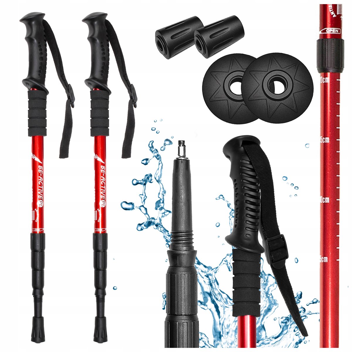Opvouwbare trekkingstokken Nordic Walking - Verstelbaar met anti-shock