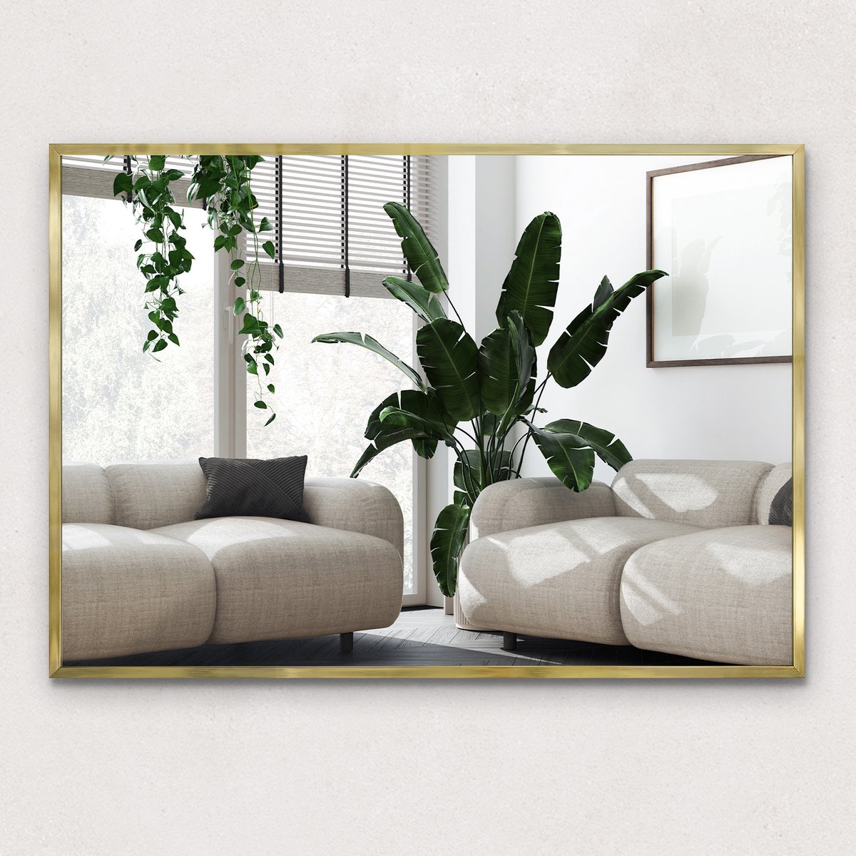 Wallfluent Vierkante Wandspiegel - Scandinavische Decoratie - Moderne Spiegel - 100x70 cm