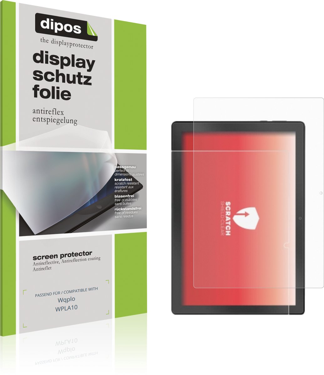 dipos – 2x Matte Beschermfolie geschikt voor Wqplo WPLA10 | Krasbestendige & antireflecterende Screenprotector Ultra-Thin