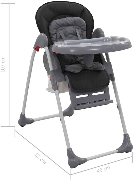 vidaXL Kinderstoel - Hoog - Grijs - Verstelbaar - 6-36M Kinderstoel - Kinderstoeltje - Eetstoel Voor Kinderen - Kindermeubilair - Babyspullen van Vidaxl — afbeelding 4