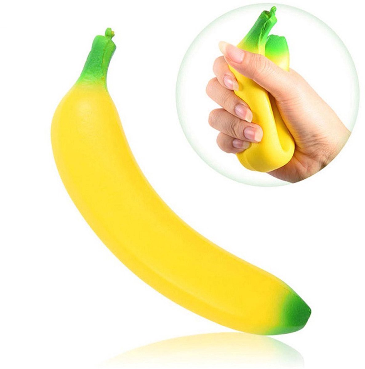 Casalora Banaan Squishy 18cm – Anti Stress Speelgoed – Slow Rising Stressbal – Zacht Knijp Speeltje van PU Foam