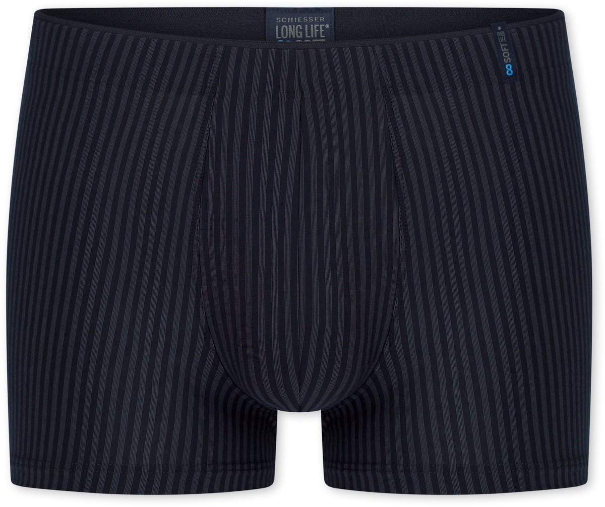 Schiesser Hip-Shorts Long Life Soft - Heren Onderbroek zwart blauw